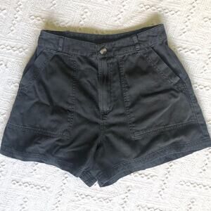 Universal Thread High‑Rise Utility Shorts Womens 4 Charcoal Cotton Patch Pockets